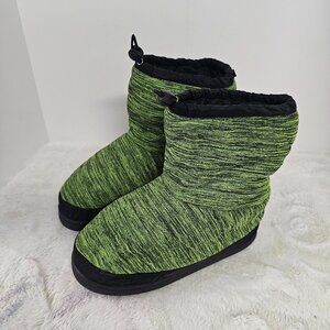 So Danca Green Ankle Warm Up Puffy Moon Boots Drawstring Ankle Comfy Casual M